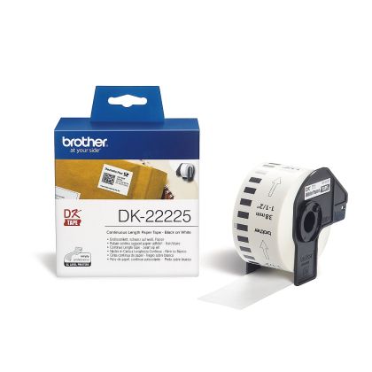 Paper Tape Brother DK-22225 38mm/30.48m, Blk/White