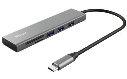 USB хъб TRUST Halyx Fast USB-C Hub & Card Reader