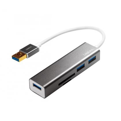 Cardreader + USB3.0 HUB, 3xUSB3.0, Logilink UA0306