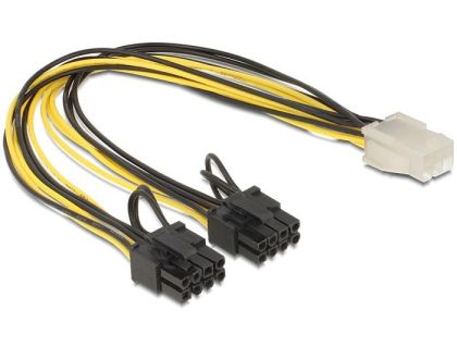 Кабел DeLock PCI Express power 6 pin женско > 2 x 8 pin мъжко, 30 cm