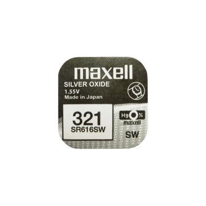 Бутонна батерия сребърна MAXELL SR-616 SW /321/  1.55V