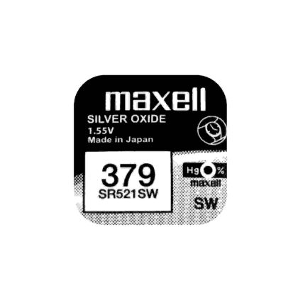 Бутонна батерия сребърна MAXELL SR-521 SW /AG0/379/ 1.55V