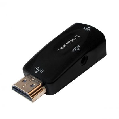 Adapter HDMI M - VGA F + 3.5mm, 1080p, CV0107