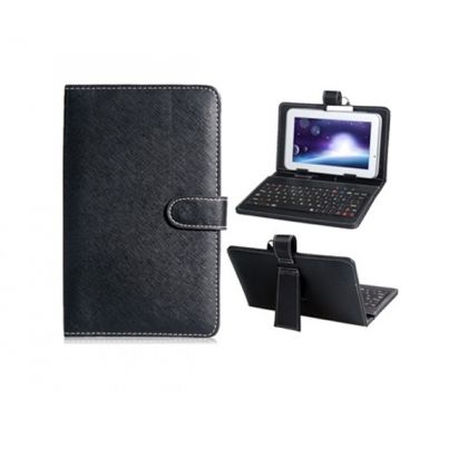 Tablet Bag 7" Leather w Keyboard, Black, G0214B