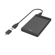 Чекмедже за твърд диск HAMA, 2.5", SSD, HDD, USB 3.2 Gen 1, SATA III, Черен