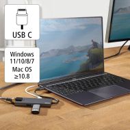 USB-C хъб, 5-портов, 2 x USB-A, 1 x USB-C, 1 x HDMI, 1х LAN, Сив