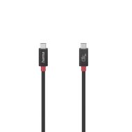 Кабел HAMA E-Marker чип USB-C мъжко - USB-C мъжко, 40 Gbit/s, 5 A, 240 W, 1 м, Черен