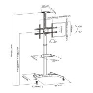 Мобилна стойка, 37"-70", За под, ACT AC8370