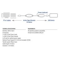 Кабел ACT AC6110, USB-A мъжко - женско, 10 м