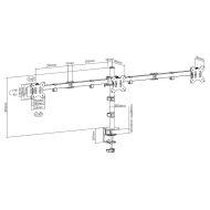 Стойка за 3 мониторa ACT AC8303, За бюро, Регулируема, 27", 21 кг, Черна