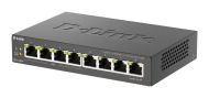 Суич D-Link DGS-1008P, 4x PoE + 4 x стандартни, 10/100/1000, Gigabit,