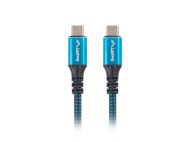 Кабел Lanberg USB-C M/M 4.0 cable 1.2m 100W 8K 30HZ Black-Blue