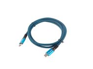 Кабел Lanberg USB-C M/M 4.0 cable 1.2m 100W 8K 30HZ Black-Blue