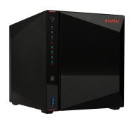 Мрежов сторидж Asustor Nimbustor AS5404T, 4 Bay NAS, Quad-Core 2.0GHz CPU, Dual 2.5GbE Ports, 4GB SO-DIMM DDR4 (Max. 16GB), Four M.2 SSD Slots (Diskless), 3x USB 3.2 Gen 1 Type A, WOW (Wake on WAN), WOL, System Sleep Mode, AES-NI hardware encryption, Blac