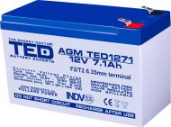 Оловна батерия TED ELECTRIC, AGM, 12V, 7Ah, 151/ 65/ 94 mm, Терминал2