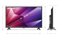 Телевизор Sharp 32FI2EA, 32" LED Android TV, HD 1366x768, 1 000 000:1, DVB-T/T2/C/S/S2, Active Motion 400, 1 000 000:1, Speaker 2x8W, Dolby Digital, DTS HD, Google Assistant, Chromecast Built-in, 3xHDMI, 3.5mm Headphone jack / line-out, CI+, USB, Wi-Fi, B