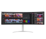 Монитор LG 49WQ95C-W, 49" 32:9 Curved UltraWide Dual QHD 5K 5120x1440 NANO IPS Panel, 144 Hz, USB Type-C, 5ms, 400 cd/m2, 1000:1, HDR400, HDR10, DCI-P3 98%, FreeSync, PIP, 2 PBP, HDMI, DisplayPort, Speacer 2ch 10W, Tilt, Height, Swivel, Titan