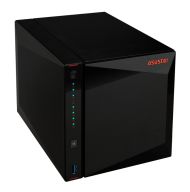 Мрежов сторидж Asustor AS5304T, 4-Bay NAS, Intel Celeron J4105 Quad-Core 1.5 GHz (burst up 2.5 GHz), 4 GB SO-DIMM DDR4, 4x 2.5"/3.5" SATA3 HDD or SSD, 2x 2.5 GbE, 3x USB 3.2 Gen 1 Type A, WOW (Wake on WAN), WOL, System Sleep Mode, AES-NI hardware encrypti