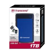 Твърд диск Transcend 1TB, 2.5" Portable HDD, StoreJet H3, Blue, Anti-shock