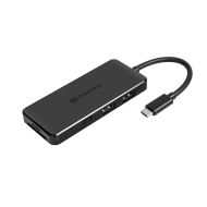 USB хъб Transcend 3-Port Hub, 1-Port PD, SD/MicroSD Reader, USB 3.1 Gen 2, Type C