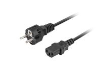 Кабел Lanberg CEE 7/7 -> IEC 320 C13 power cord 1.8m VDE Straight, black