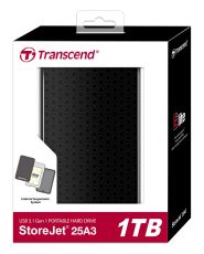 Твърд диск Transcend 1TB StoreJet 2.5" A3, Portable HDD, Black