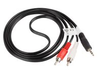 Кабел Lanberg mini jack 3.5mm (M) 3 pin -> 2X RCA (chinch) (M) cable 1.5m