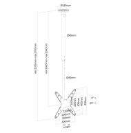 Стойка Neomounts Flat Screen Ceiling Mount (Height: 106-156 cm)