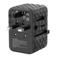 Адаптер Verbatim UTA-05 GaN III Universal Travel Adapter with 2 x USB-C PD 65W & QC 4+ / 2 x USB-A