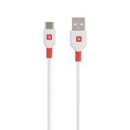 Кабел Skross, USB-C - USB-A 2.0 мъжко, 2.0м, Бял