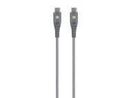 Кабел Skross, USB-C - USB-C, Метална оплетка, 1.20 м, Сив