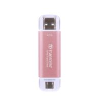 Твърд диск Transcend 2TB, USB External SSD, ESD310P, USB 10Gbps, Type C/ A, Pink