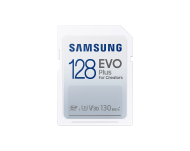 Карта памет Samsung EVO Plus, SD Card, 128GB, Бяла