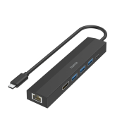 USB-C хъб HAMA, мултипорт, 6 порта, 3 x USB-A, USB-C, HDMI, LAN/Ethernet