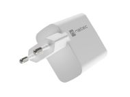 Адаптер Natec USB Charger  Ribera Gan 1X USB-A + 1X USB-C 45W, White