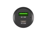 Зарядно устройство Natec Coney 1xUSB, 1xUSB-C Quick charger 48W, Black