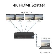 HDMI Сплитер ACT AC7831, 1 вход 4 изхода., 4K, Черен