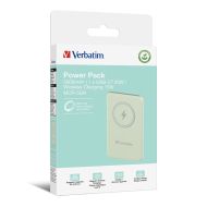 Външна батерия Verbatim MCP-5GN Power Pack 5000 mAh with UBS-C® PD 20W / Magnetic Wireless Charging 15W Green