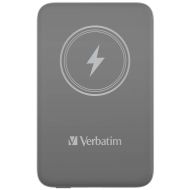 Външна батерия Verbatim MCP-10GY Power Pack 10000 mAh with UBS-C® PD 20W / Magnetic Wireless Charging 15W Grey