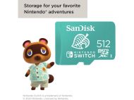 Карта памет SanDisk for Nintendo Switch, microSDXC UHS-I, 512GB, До 100MB/s