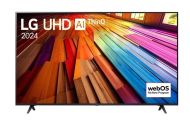 Телевизор LG 55UT80003LA, 55" 4K UltraHD TV 4K (3840 x 2160), DVB-T2/C/S2, webOS 24 Smart TV, ThinQ AI, Alpha 5 AI 4K Gen7, WiFi, HDR10 pro, HLG, ALLM/HGiG, AI Upscaling, AI Sound(Virtual 9.1.2 Up-mix), AirPlay, Quick Card, HDMI eARC, CI, LAN, USB, Blueto