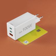 HAMA Бързо зарядно 220V, 100 W GaN, 2x USB-C PD, 1x USB-A QC