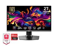 Монитор MSI MPG 271QRX QD-OLED, 26.5", 360Hz, 0.03ms, WQHD 2560x1440, Oled Care 2.0, Fanless Design with Graphene, ClearMR 13000, KVM, Mystic Light, AI VISION, 250 nits, 1500000:1, 100M;1, DP (1.4a), 2x HDMI (2.1), Type-C (DP alt. PD 90W), USB HUB, Adj.St