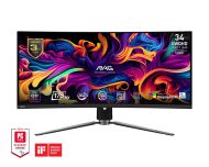 Монитор MSI MAG 341CQP QD-OLED, 34", 175Hz, 0.03ms, UWQHD 3440x1440, Oled Care 2.0, Fanless with Graphene, ClearMR 9000, HDR, KVM, 250 nits, 1500000:1, 100M;1, DP (1.4a), 2x HDMI (2.1), Type-C (DP alt. PD 15W), USB HUB, Adj.Stand 100mm, VES, 9S6-3DD04T-00