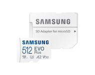 Карта памет Samsung EVO Plus, microSDXC, UHS-I, 512GB, Адаптер