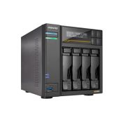 Мрежов сторидж Asustor Lockerstor 4 Gen3 AS6804T 4 Bay NAS, AMD Ryzen Embedded Quad-Core 2.3GHz (burst up to 3.8GHz), Dual USB 4 Ports, Dual 10GbE Ports, Dual 5GbE Ports, 16G ECC RAM DDR5 (Max. 64GB) 4x M.2 SSD Slots (Diskless), 2 x Type C, Black