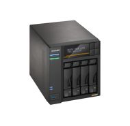 Мрежов сторидж Asustor Lockerstor 4 Gen3 AS6804T 4 Bay NAS, AMD Ryzen Embedded Quad-Core 2.3GHz (burst up to 3.8GHz), Dual USB 4 Ports, Dual 10GbE Ports, Dual 5GbE Ports, 16G ECC RAM DDR5 (Max. 64GB) 4x M.2 SSD Slots (Diskless), 2 x Type C, Black