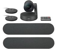 Уебкамера Logitech Rally Conference Solution, 2xRally Speaker, 2xRally Mic Pod, Ultra HD 4K 30 fps, Up To 16 Seats, Motorized PTZ Camera, RightSight, RightLight, RightSound, 15x HD Zoom, Autofocus, Black