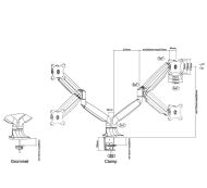 Стойка Neomounts Flat Screen Desk mount (10-32") desk clamp/grommet