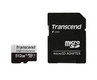 Памет Transcend 512GB microSD w/ adapter UHS-I U3, High Endurance